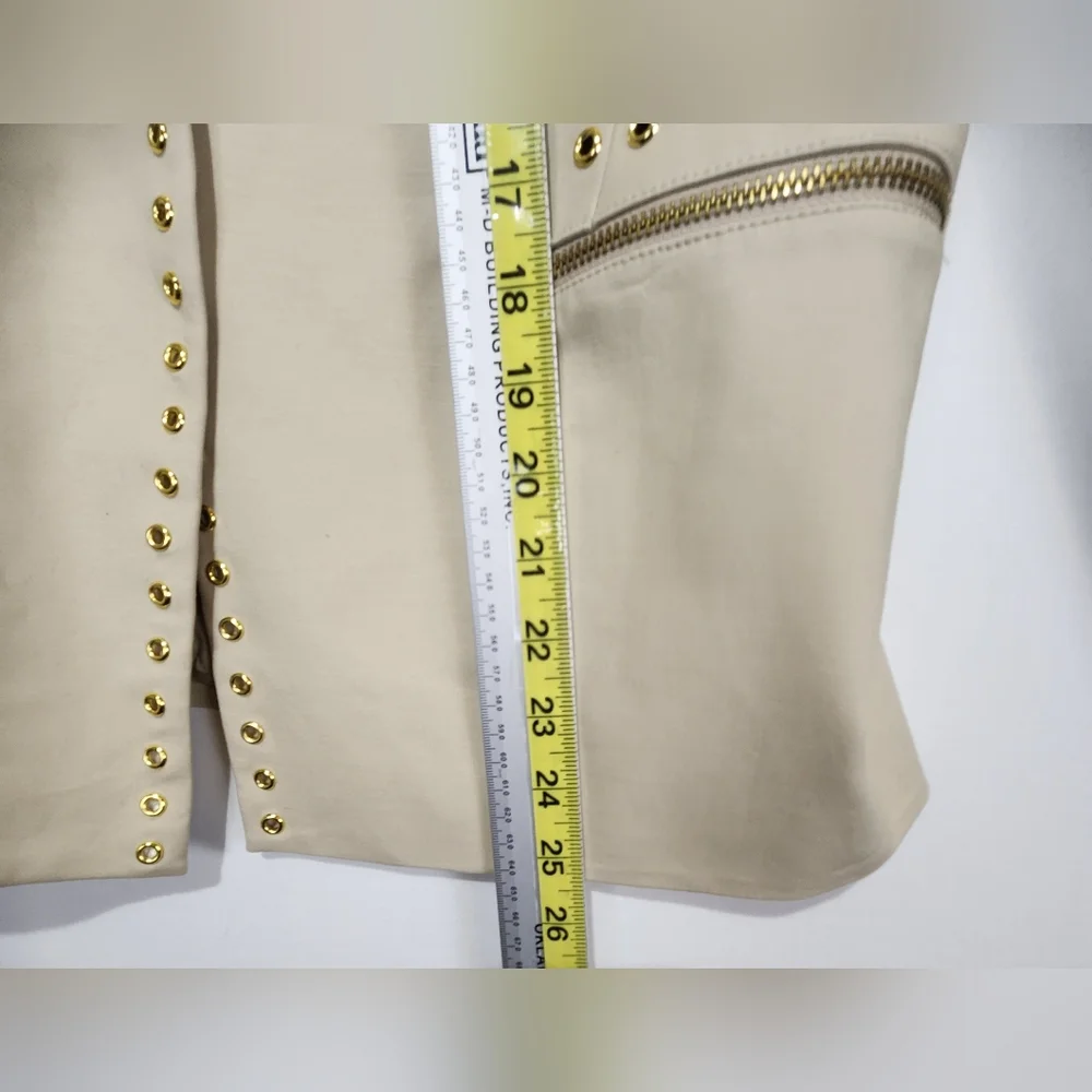 Michael Kors Women's Gold Grommet Cutaway Jacket Size 16 - Picture 6 of 10